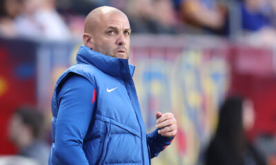 Sean Nahas observes from the technical area during the North Carolina Courage's match against the Utah Royals in Sandy, Utah on May 3, 2025
