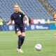 Jordyn Huitema passes the ball during a match against the Houston Dash on May 11, 2025.